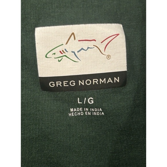 GREG NORMAN MENS LARGE PLAY DRY LONG SLEEVE GREEN BREATHABLE STRETCH T-SHIRT - Picture 3 of 5
